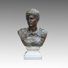 Бюсты Бронзовый сад Скульптура Римский король Октавиан Деко Статуя из латуни TPE-450